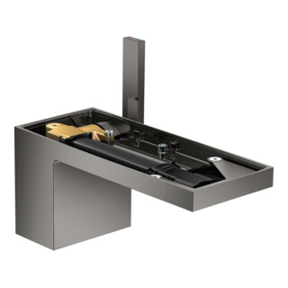 hansgrohe Mitigeur monocommande lavabo 70 Axor MyEdition A 151 mm, avec vidage poussoir, sans plaque, chromé mat bleu