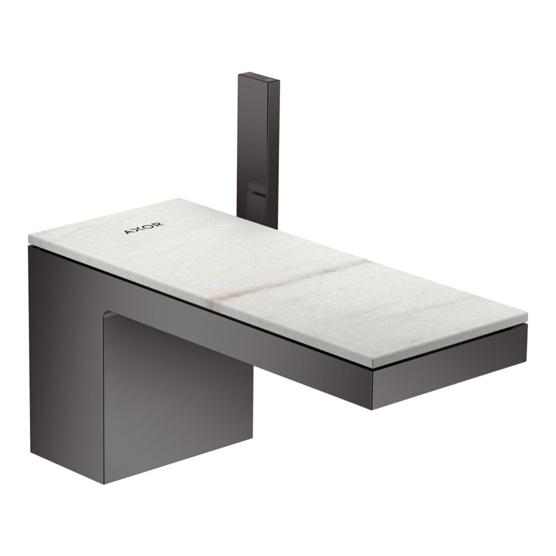 hansgrohe Mitigeur monocommande lavabo 70 Axor MyEdition A 151 mm, avec vidage poussoir, sans plaque, chromé mat bleu