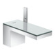 hansgrohe Mitigeur monocommande lavabo 70 Axor MyEdition A 151 mm, poussoir, avec plaque, chrome/verre miroir-1