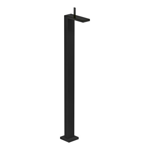 hansgrohe Mitigeur monocommande lavabo Axor MyEdition sol, avec vidage poussoir, avec plaque, blanc mat/brillant noir