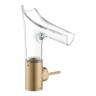 hansgrohe Mitigeur monocommande lavabo Axor Starck V 140 mm verre, sans garniture, bronze brossé