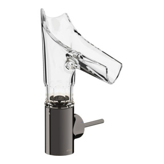 hansgrohe Mitigeur monocommande lavabo Axor Starck V 140 mm verre, sans vidage, chanfreiné, poli b vc
