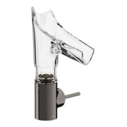 hansgrohe Mitigeur monocommande lavabo Axor Starck V 140 mm verre, sans vidage, chanfreiné, poli b vc