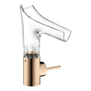 hansgrohe Mitigeur monocommande lavabo Axor Starck V 140 mm verre, sans vidage, chanfreinée, chromé brillant