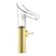 hansgrohe Mitigeur monocommande lavabo Axor Starck V 220 mm verre, vidage non verrouillable, brossé