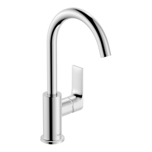 hansgrohe Mitigeur monocommande lavabo Rebris E 210 mm bec pivotant, tirette, chrome