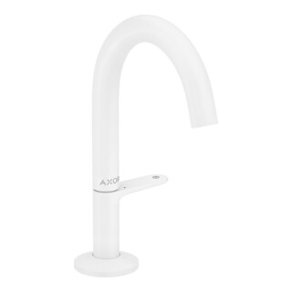 hansgrohe Mitigeur monocommande lavabo Sel. 140 Axor One, bec 122 mm, vidage à pression, blanc mat