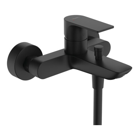 hansgrohe Mitigeur monocommande pour baignoire Rebris E AP, 2 sorties, bec 182 mm, noir mat