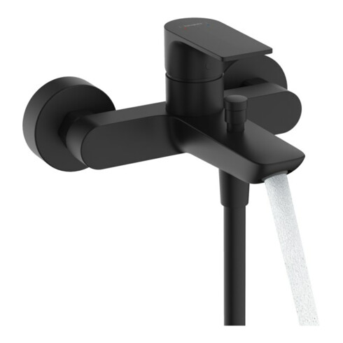 hansgrohe Mitigeur monocommande pour baignoire Rebris E AP, 2 sorties, bec 182 mm, noir mat