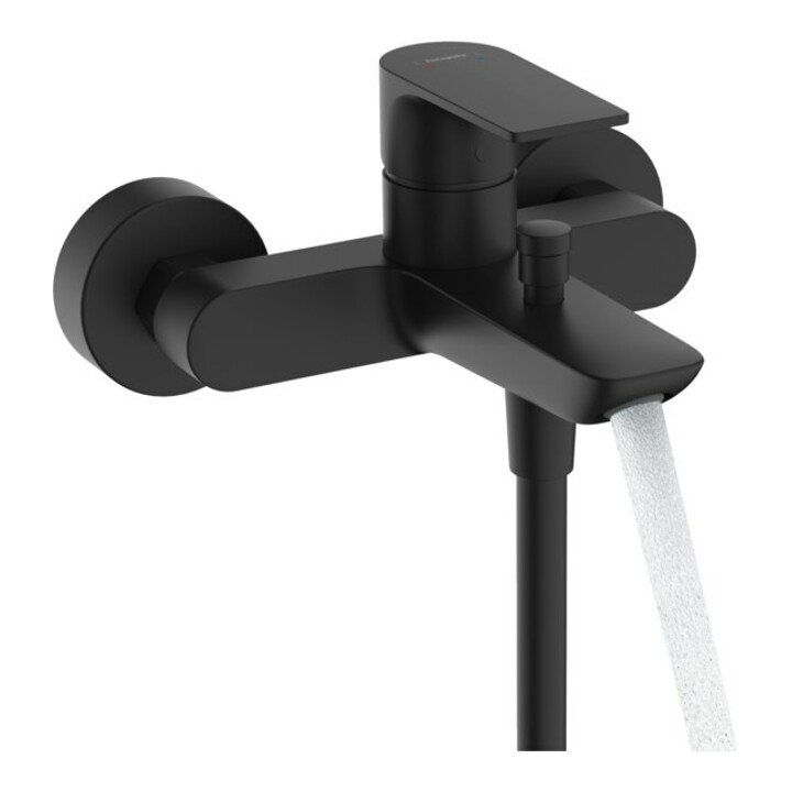 hansgrohe Mitigeur monocommande pour baignoire Rebris E AP, 2 sorties, bec 182 mm, noir mat
