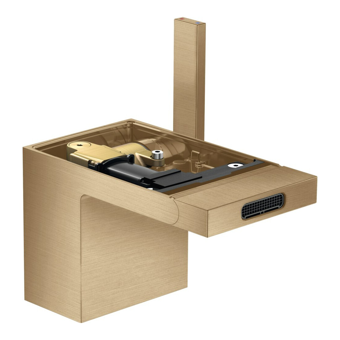 hansgrohe Mitigeur monocommande pour bidet Axor MyEdition A 121 mm, avec vidage poussoir, sans plaque, bronze brossé