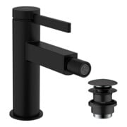 hansgrohe Mitigeur monocommande pour bidet Finoris avec garniture de vidage Push-Open, noir mat-3