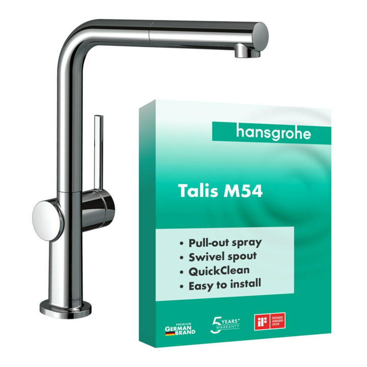 hansgrohe Mitigeur monocommande pour évier Talis M54-270, bec extractible, 1 jet, chrome