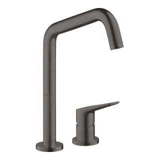 hansgrohe Mitigeur monotrou 2 trous 240 Axor Citterio M avec bec pivotant, chrome noir brossé