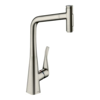 hansgrohe Mitigeur monotrou 2 trous Metris Select M71-320 ED, bec pivotant extractible, 2 jets, sBox
