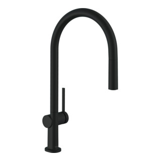 hansgrohe Mitigeur monotrou évier 210 Talis M54 avec bec extractible, 1jet, sBox, noir mat