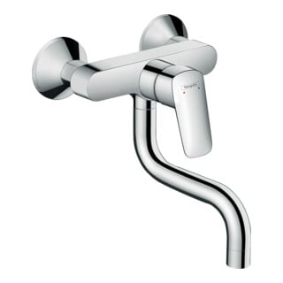 hansgrohe Mitigeur monotrou Logis M31 montage mural, 1 jet, bec bas, chrome
