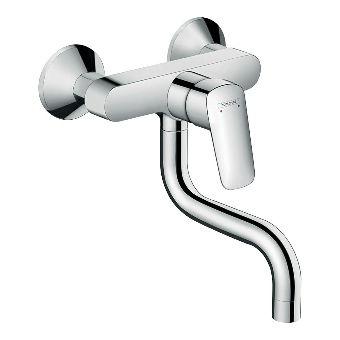 hansgrohe Mitigeur monotrou Logis M31 montage mural, 1 jet, bec bas, chrome