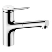 hansgrohe Mitigeur monotrou pour évier 150 Zesis M33 avec douchette extractible, 2 jets, sBox lite, chrome