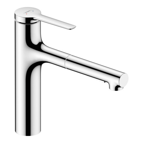 hansgrohe Mitigeur monotrou pour évier 160 Zesis M33 avec douchette extensible, 2 jets, chrome