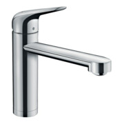 hansgrohe Mitigeur monotrou pour évier Focus M42 120, 1 jet, chrome, montage devant fenêtre