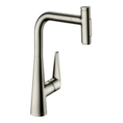 hansgrohe Mitigeur monotrou Talis Select-M51-300 aspect inox, douchette extractible, 2 jets