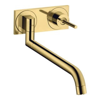 hansgrohe Mitigeur mural pour évier Axor Uno UP, optique or poli