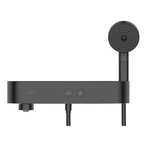 hansgrohe Mitigeur thermostatique baignoire ShowerTablet Sel. 400 412x115mm, AP, 2 sorties, noir mat