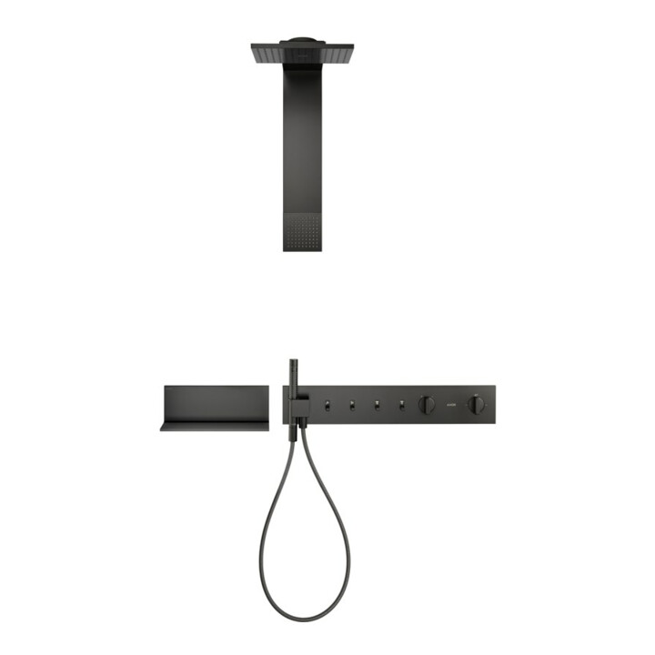 hansgrohe Module de douche ShowerComposition 250x250mm, Wd, 2jets, avec pomme de douche, mat-noir