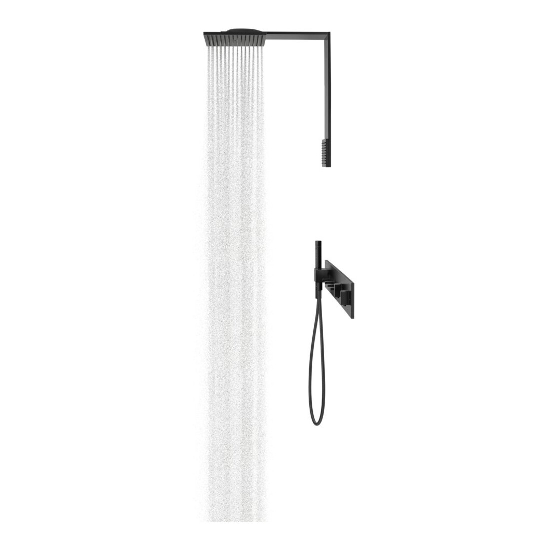 hansgrohe Module de douche ShowerComposition 250x250mm, Wd, 2jets, avec pomme de douche, mat-noir
