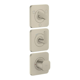hansgrohe Module thermostat Axor Citterio C cub cut, nickel brossé, encastré avec rosaces