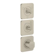 hansgrohe Module thermostat Axor Citterio C cub cut, nickel brossé, encastré avec rosaces