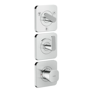 hansgrohe Module thermostat Axor Citterio C cubic cut, chrome, encastré avec rosaces