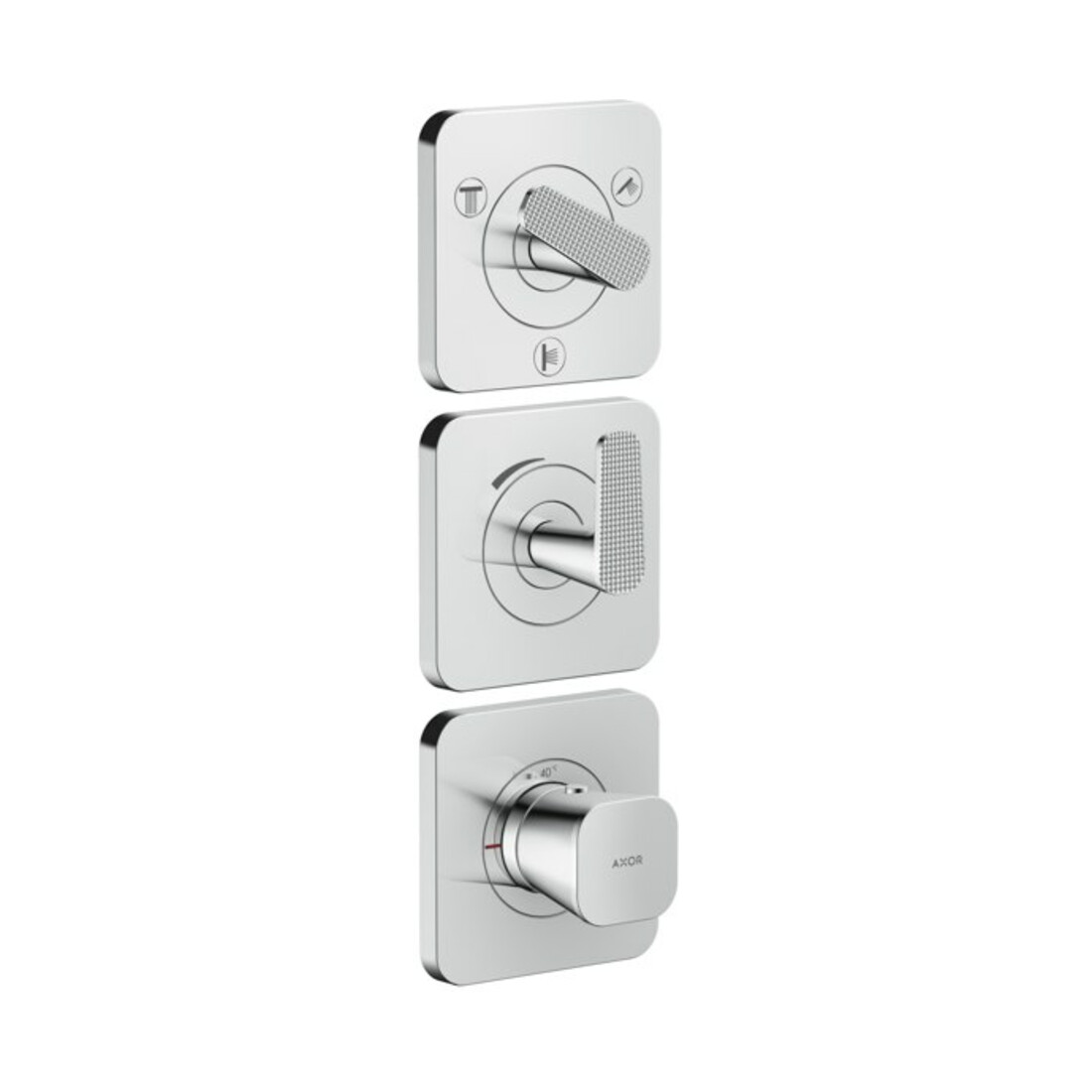 hansgrohe Module thermostat Axor Citterio C cubic cut, chrome, encastré avec rosaces