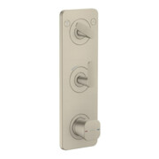 hansgrohe Module thermostat Axor Citterio C cubic cut, nickel brossé, encastré avec plaque