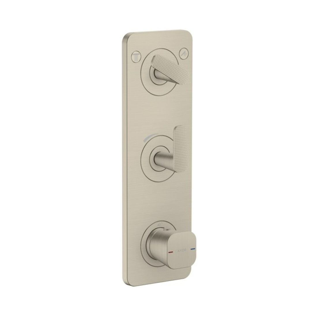hansgrohe Module thermostat Axor Citterio C cubic cut, nickel brossé, encastré avec plaque