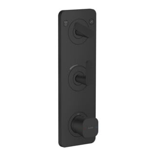hansgrohe Module thermostat Axor Citterio C cubic cut, noir mat, encastré avec plaque