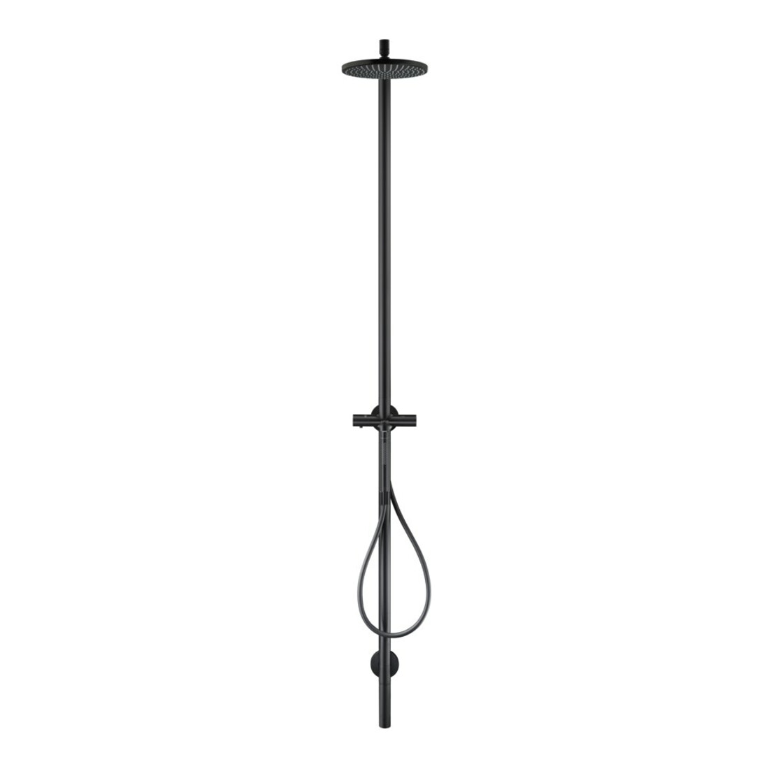 hansgrohe Nature Duschsäule Axor Starck mit Kopfbrause, Handbrause, mattschwarz