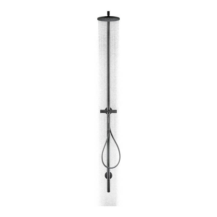 hansgrohe Nature Duschsäule Axor Starck mit Kopfbrause, Handbrause, mattschwarz