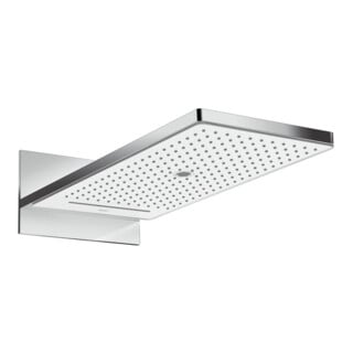 hansgrohe Pomme de douche Rainmaker Select 3jets, avec raccord mural, blanc/chrome