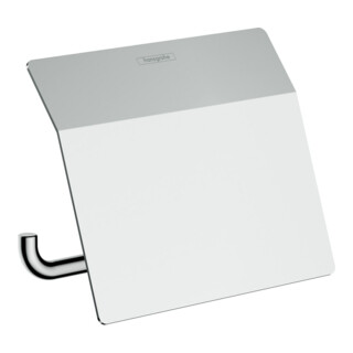 hansgrohe Porte-papier toilette AddStoris avec couvercle, chrome, fixation murale, métal