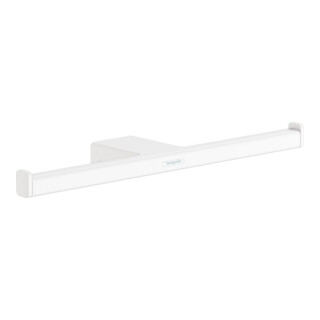 hansgrohe Porte-papier toilette AddStoris double, fixation murale, métal, blanc mat