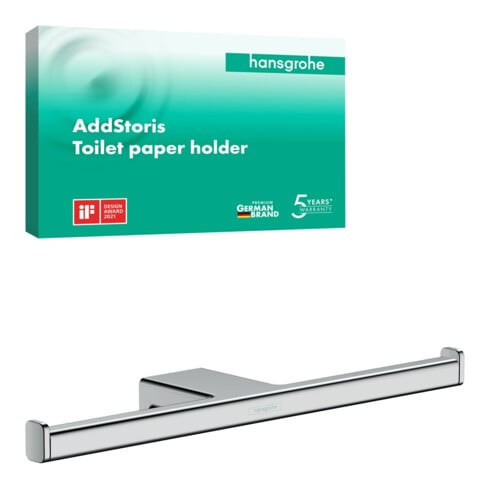 hansgrohe Porte-papier toilette AddStoris double, montage mural, métal, chrome