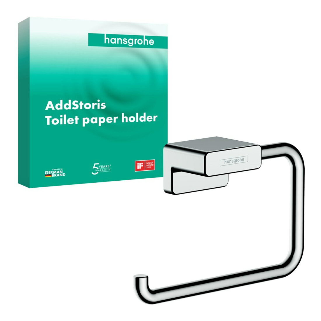 hansgrohe Porte-papier toilette AddStoris sans couvercle, chrome, mural, métal