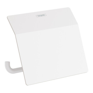hansgrohe Porte-rouleau AddStoris m avec couvercle, blanc mat, fixation murale, métal