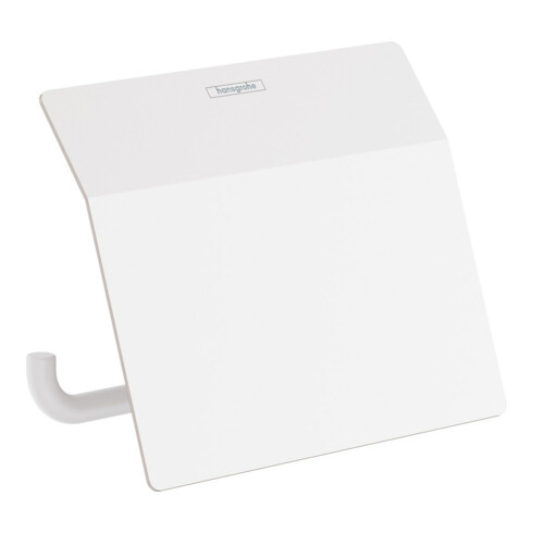 hansgrohe Porte-rouleau AddStoris m avec couvercle, blanc mat, fixation murale, métal