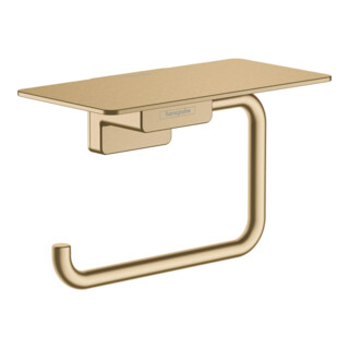hansgrohe Porte-rouleau AddStoris m avec tablette, bronze brossé, mural, métal
