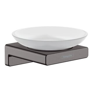 hansgrohe Porte-savon AddStoris Wd, insertion, verre mat, métal brossé bleu vc
