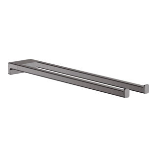 hansgrohe Porte-serviettes AddStoris L 445 mm, 2 bras, bois, métal, brossé bleu vc