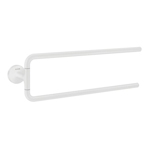hansgrohe Porte-serviettes Axor Uni. Circular 490 mm, 2 bras, pivotant, mural, blanc mat